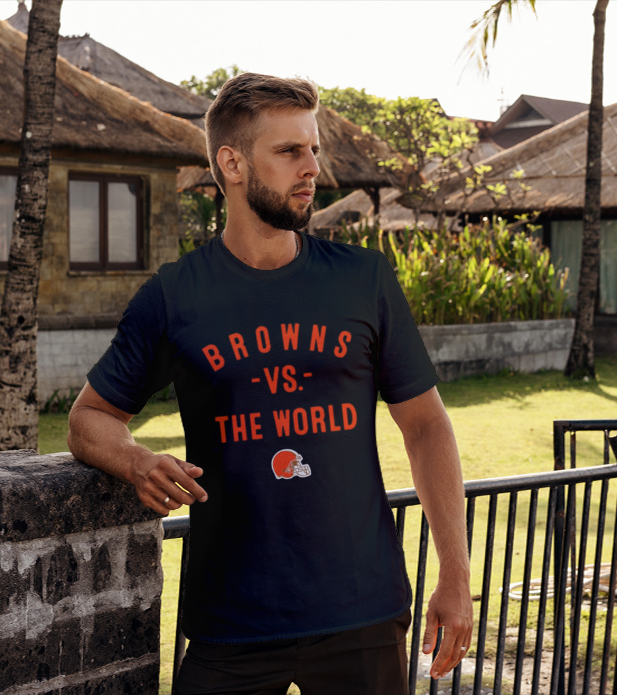 Browns Vs The World 2026 Season Cleveland Football Helmet T-Shirt