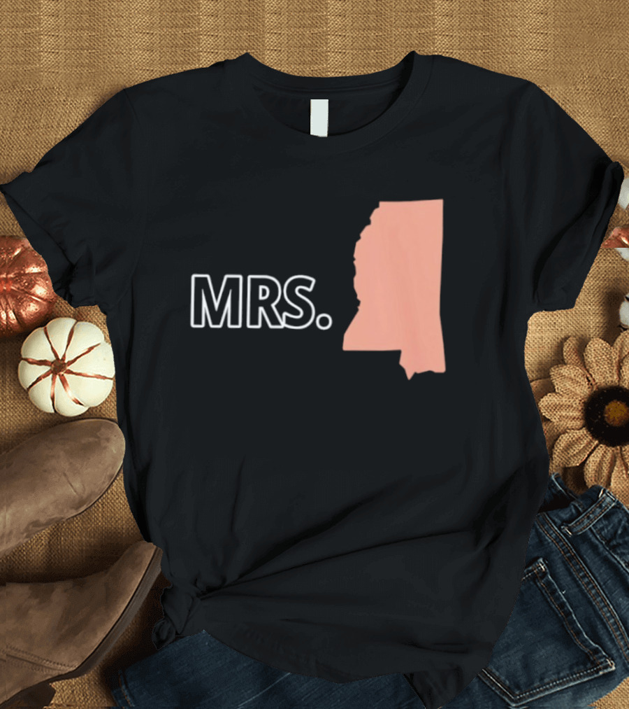 Mrs Mississippi State Map T-Shirt