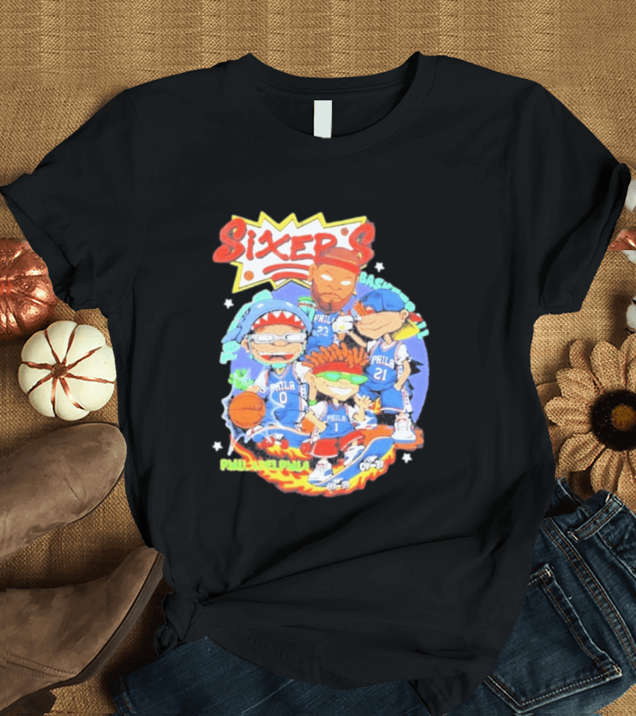 Philadelphia Sixers Basketball Rugrats Characters T-Shirt