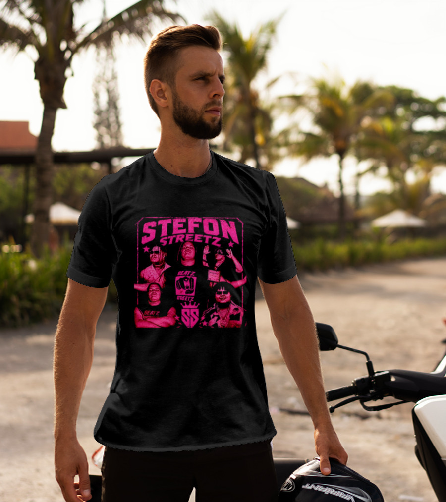 Stefon Streetz Pink Stars And Faces T-Shirt