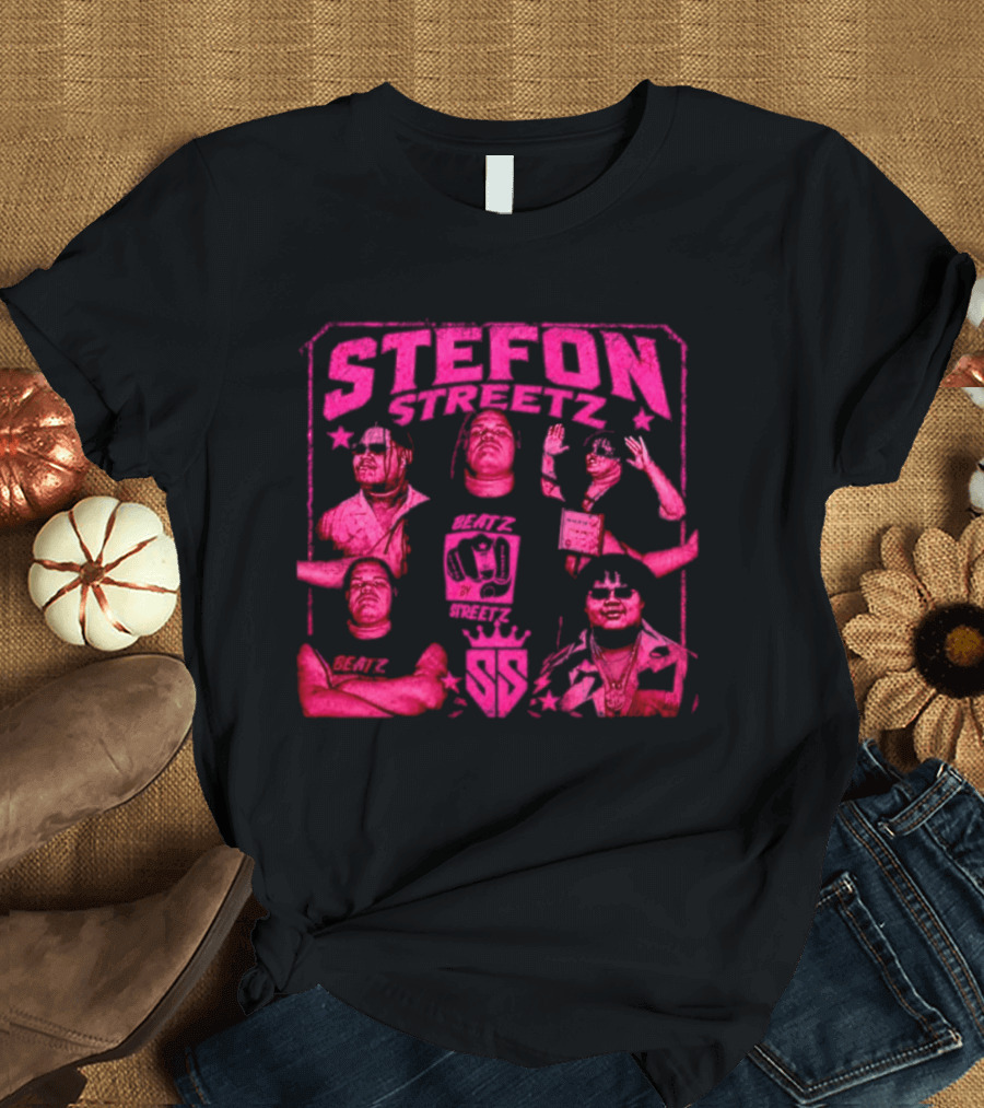Stefon Streetz Pink Stars And Faces T-Shirt