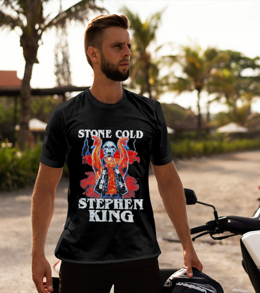 Stone Cold Stephen King 3 16 WWE Horror Scary Mashup T-Shirt