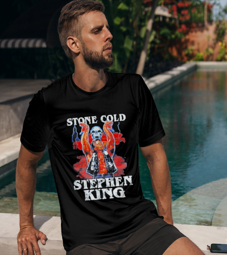 Stone Cold Stephen King 3 16 WWE Horror Scary Mashup T-Shirt