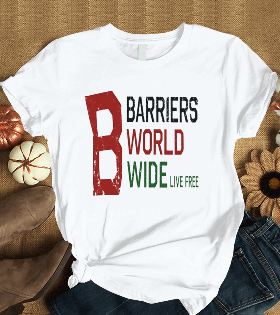 Barriers World Wide Live Free Streetwear Red Green T-Shirt