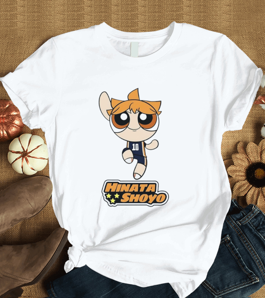 Hinata Shoyo Haikyuu Powerpuff Girls Crossover Anime Volleyball Player T-Shirt