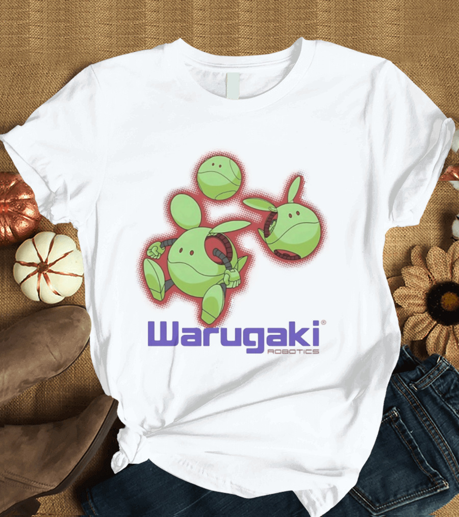 Warugaki Robotics Green Robot Trio Cartoon T-Shirt