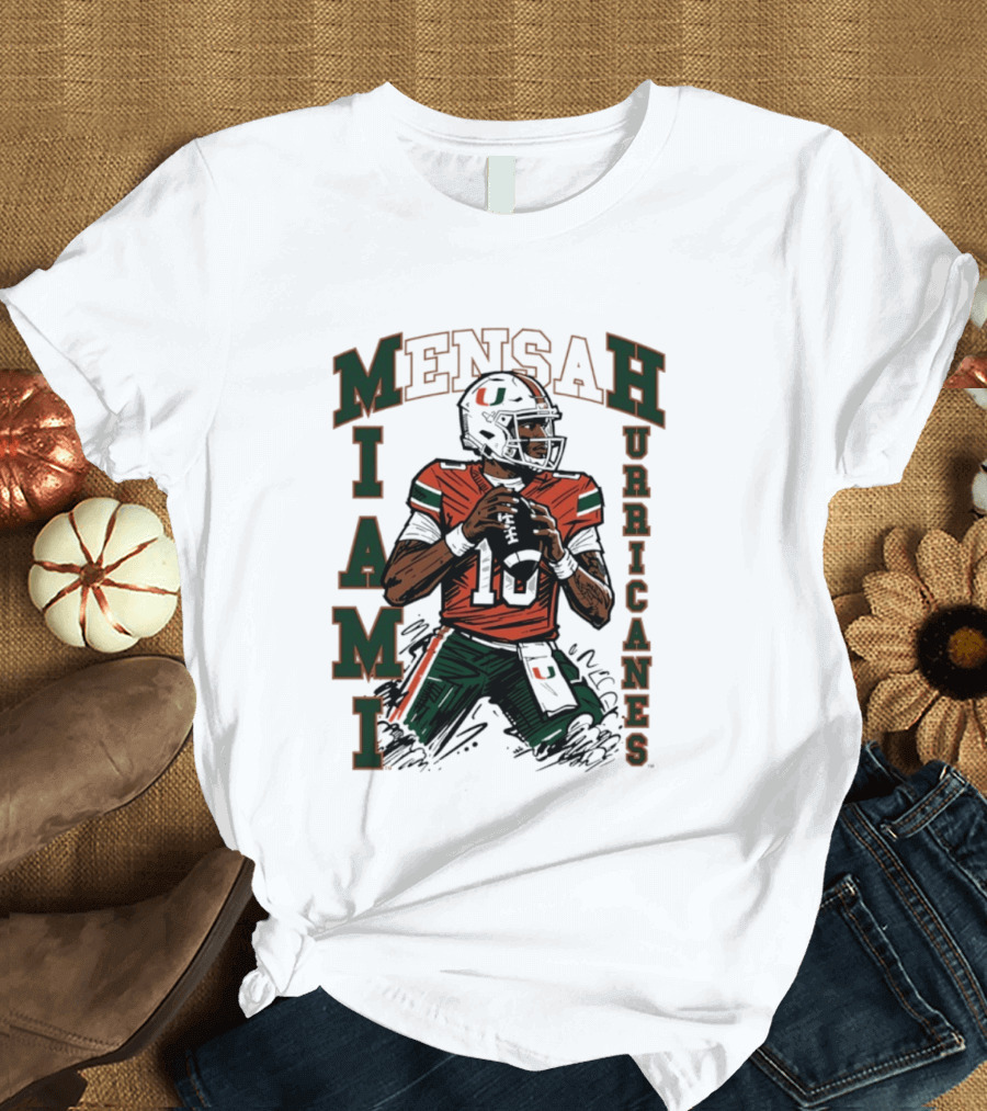 Mensah Miami Hurricanes NCAA Football Player 18 T-Shirt