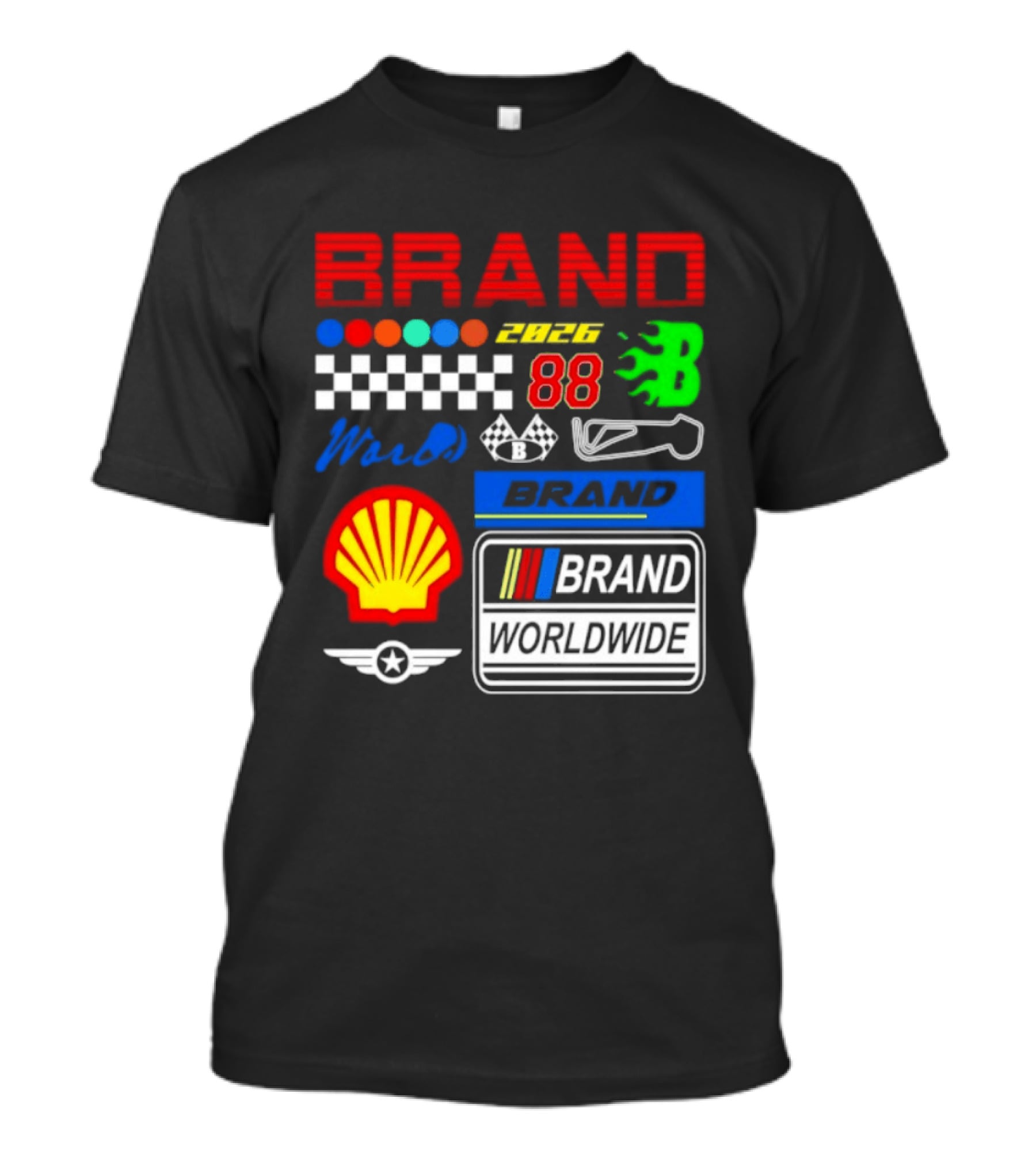 Brand 88 Worldwide Racing Motorsport Checkered Shell 2026 T-Shirt