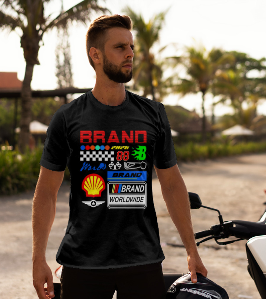 Brand 88 Worldwide Racing Motorsport Checkered Shell 2026 T-Shirt