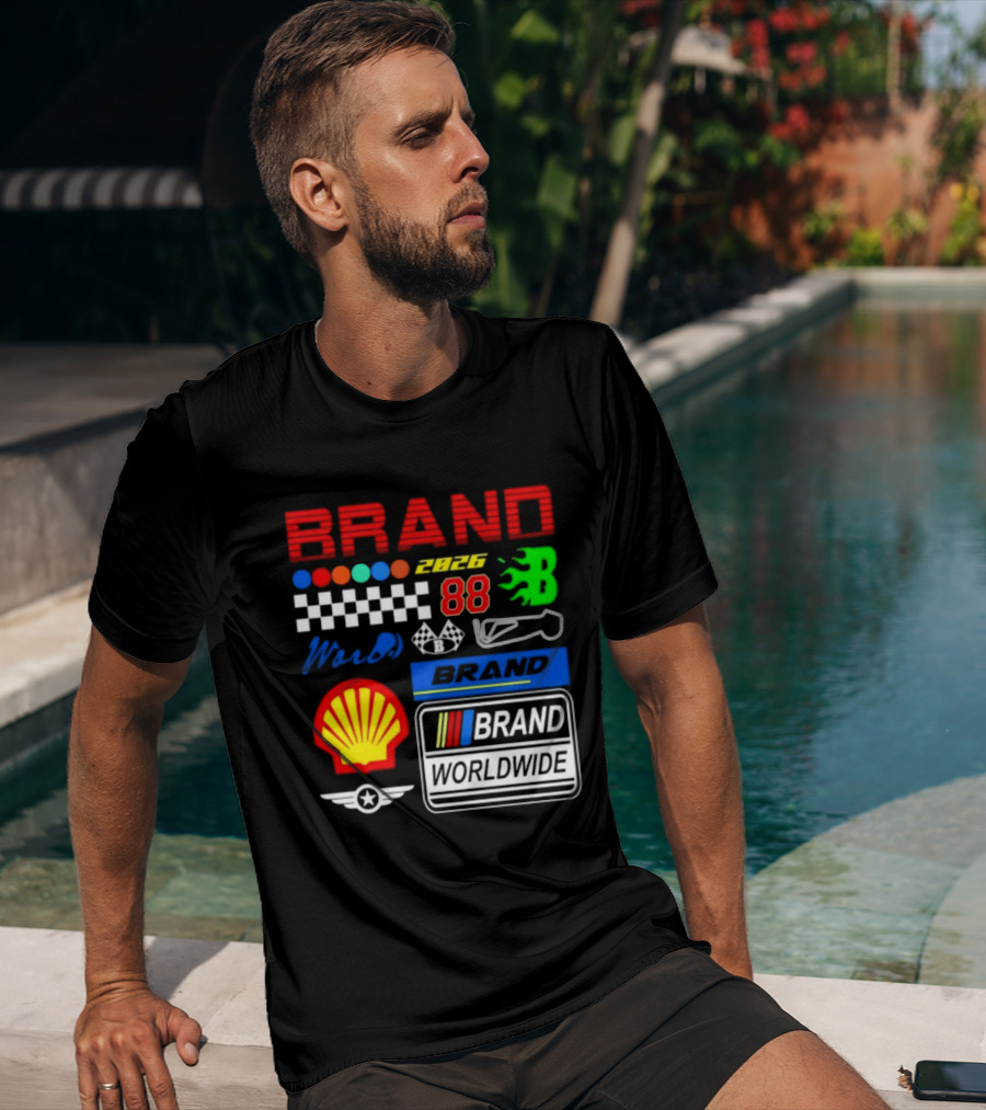 Brand 88 Worldwide Racing Motorsport Checkered Shell 2026 T-Shirt