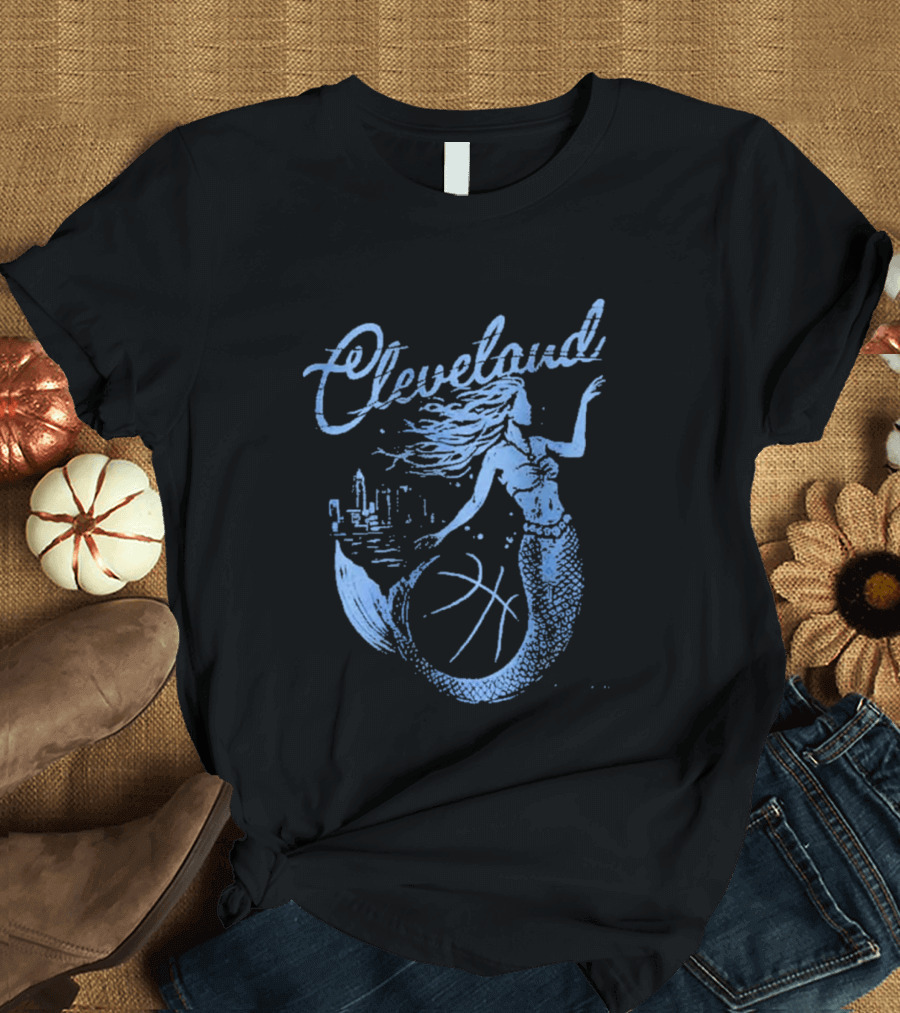 Cleveland Mermaid Cityscape Basketball T-Shirt