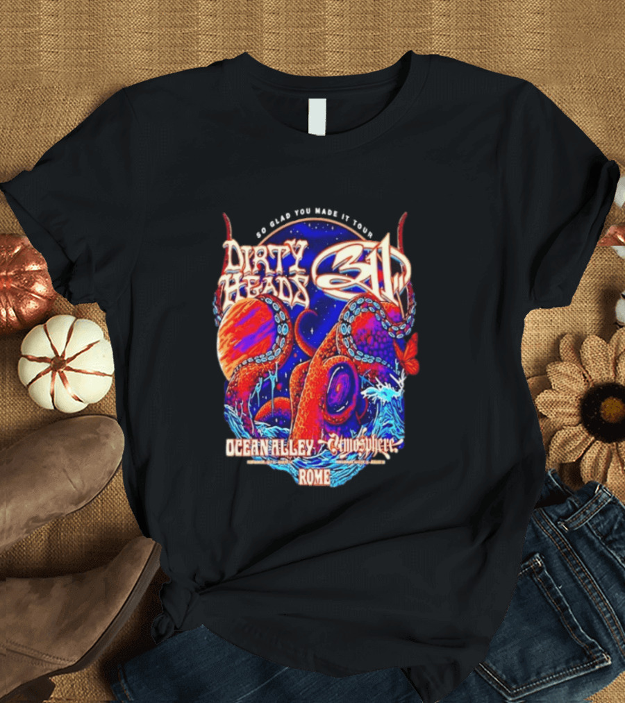 Dirty Heads 311 So Glad You Made It Tour Ocean Alley Atmosphere Rome Octopus T-Shirt