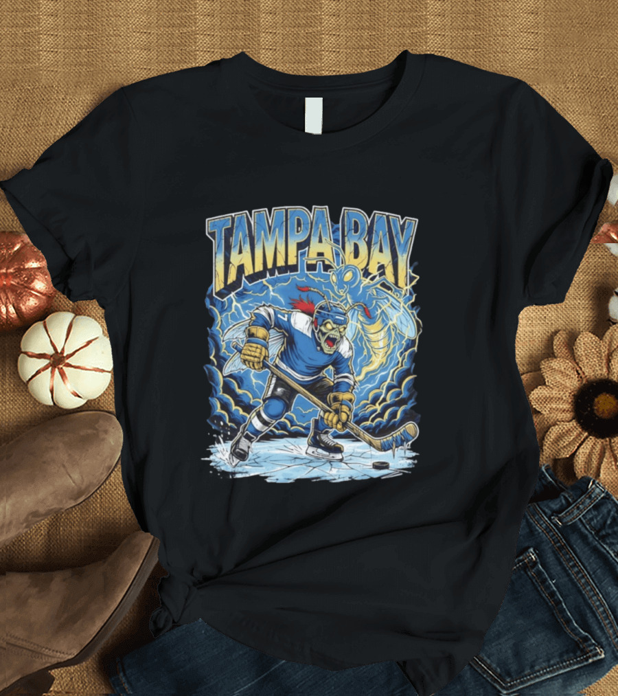 Tampa Bay Lightning ThunderBug Hockey Ice Storm Burst T-Shirt