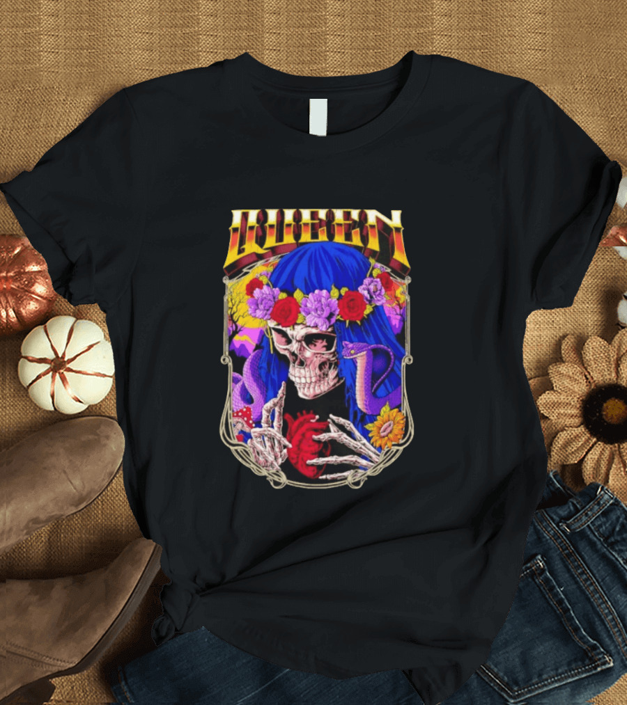 Til Death Skeleton Fiesta Cobra Floral Skeleton Tattoo T-Shirt