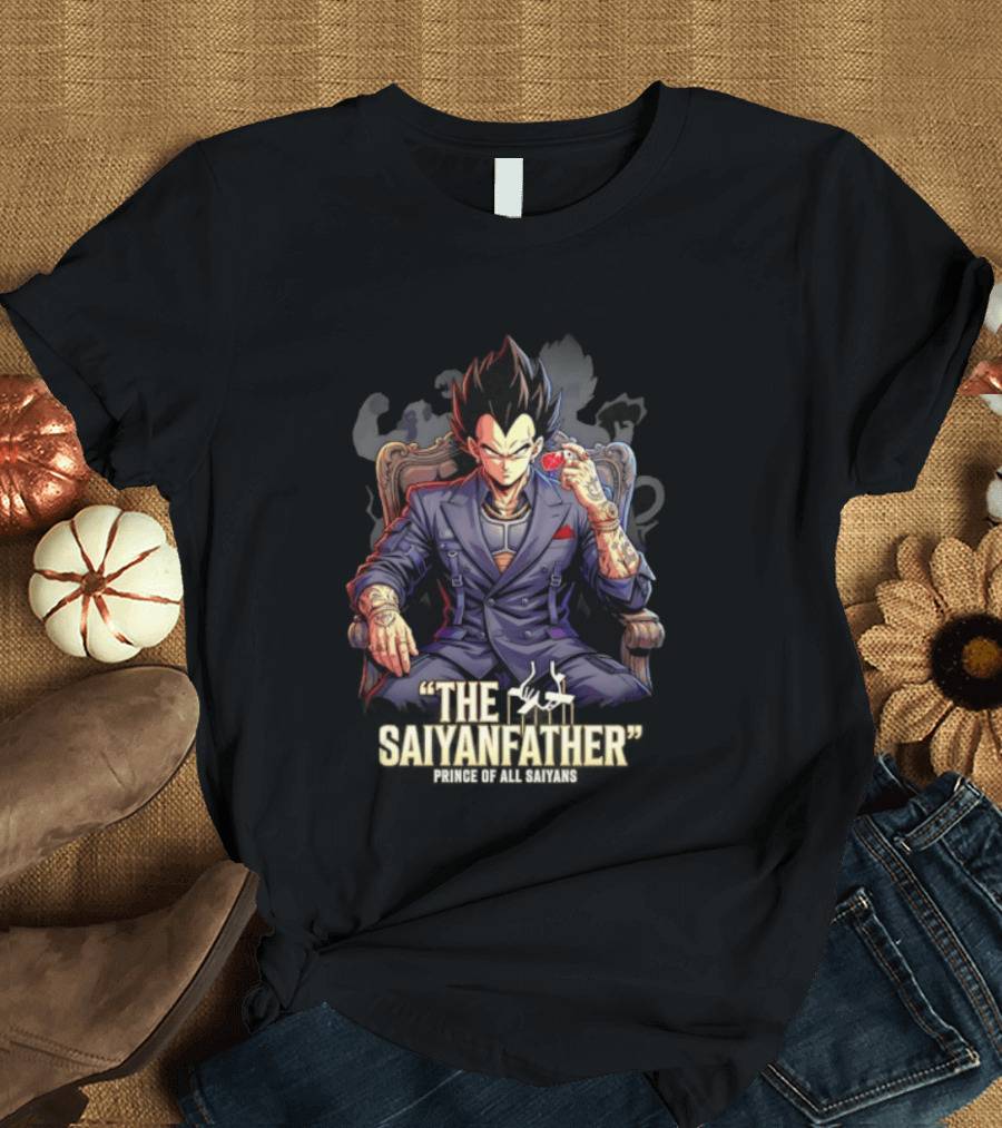 Vegeta The Saiyanfather Prince Of All Saiyans Mafia Style Anime Fusion T-Shirt
