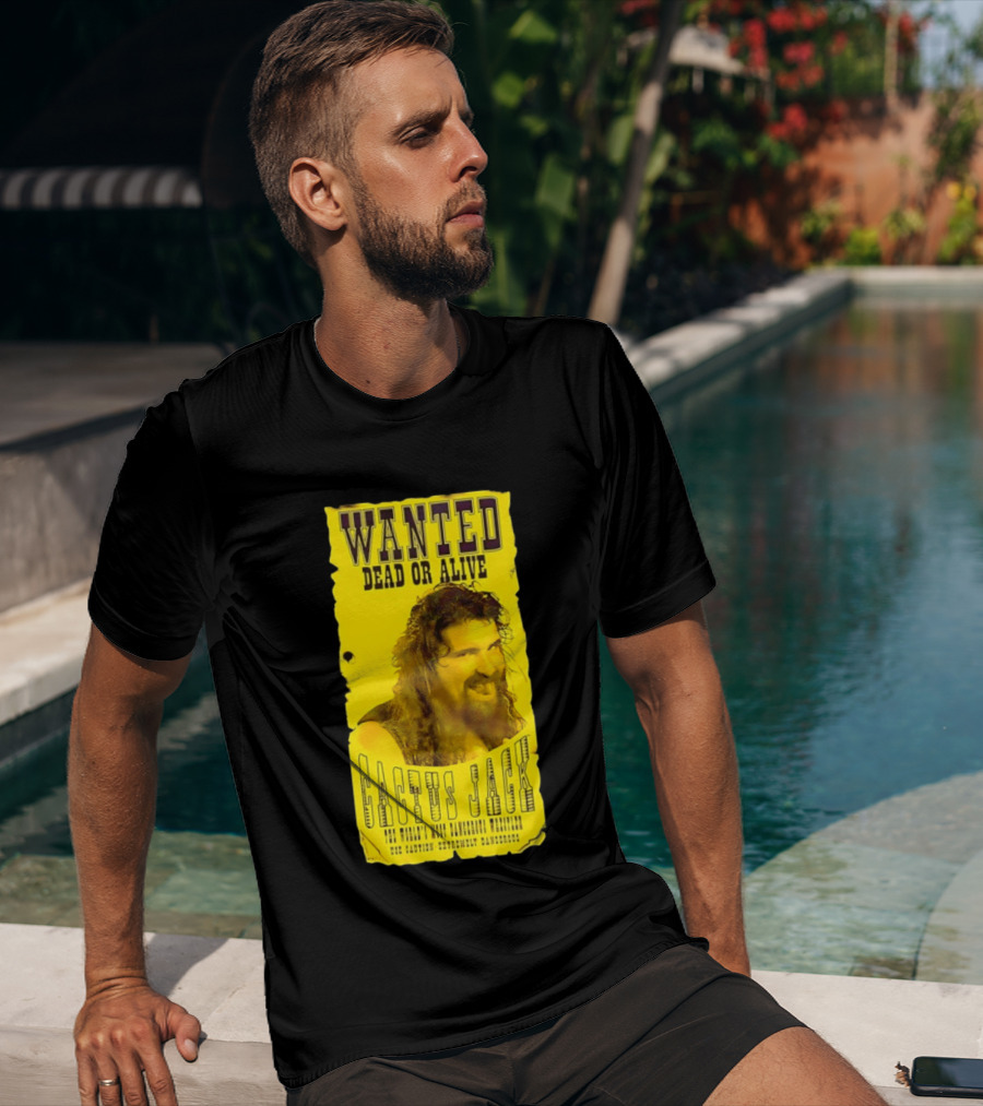 Jamie Hayter Iconic Cactus Jack Wanted Dead Or Alive Yellow T-Shirt