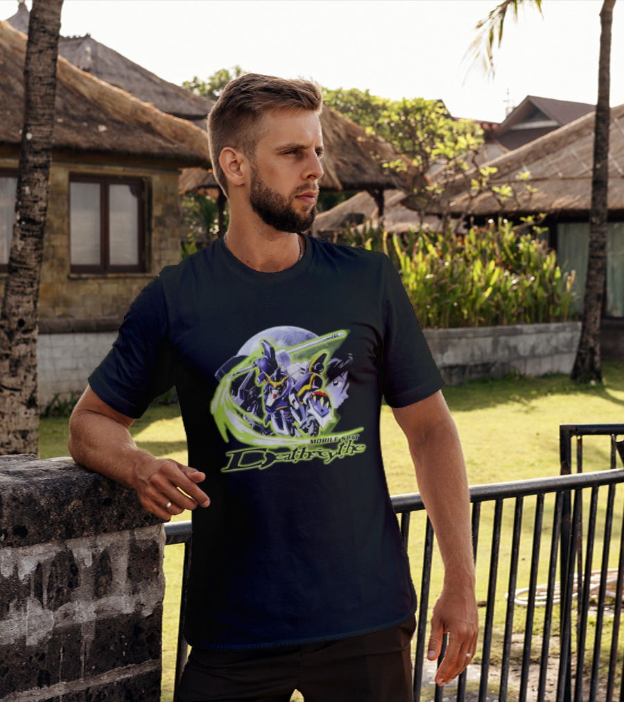 Mobile Suit Deathrythe Mecha Battle Moon Scene T-Shirt