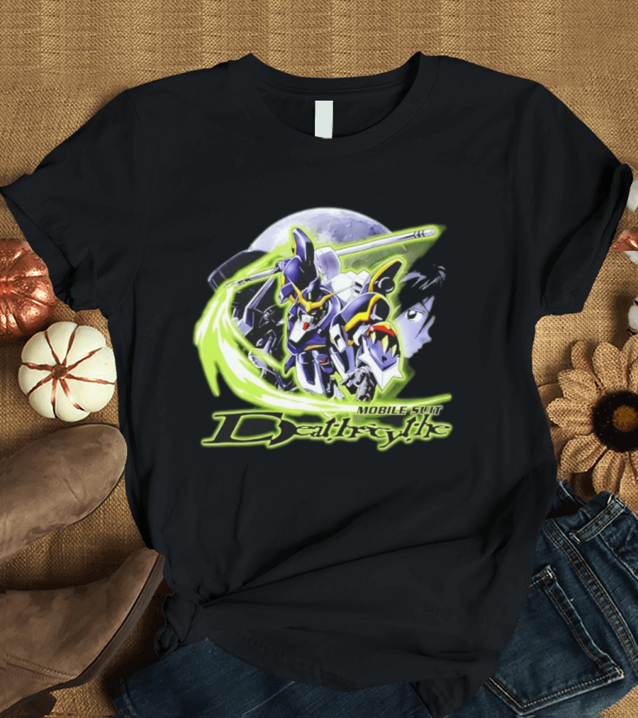 Mobile Suit Deathrythe Mecha Battle Moon Scene T-Shirt