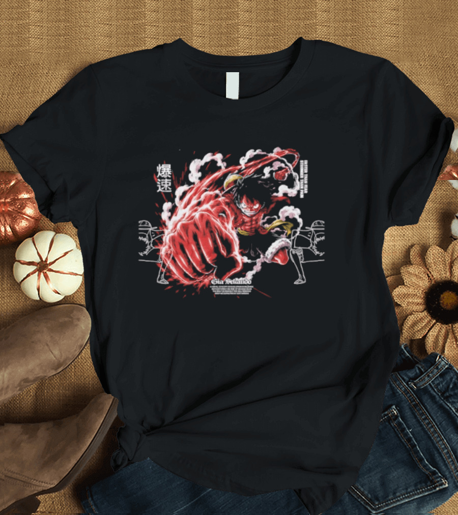 Monkey D. Luffy Faster Than Fear Stronger Than Pain Anime Gear Second Splash Attack T-Shirt