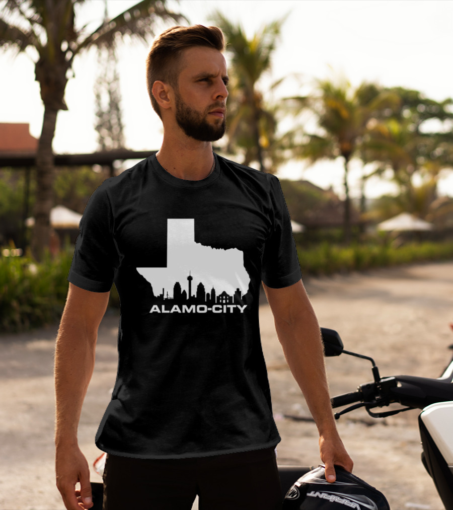 Alamo City San Antonio Skyline Texas Map T-Shirt
