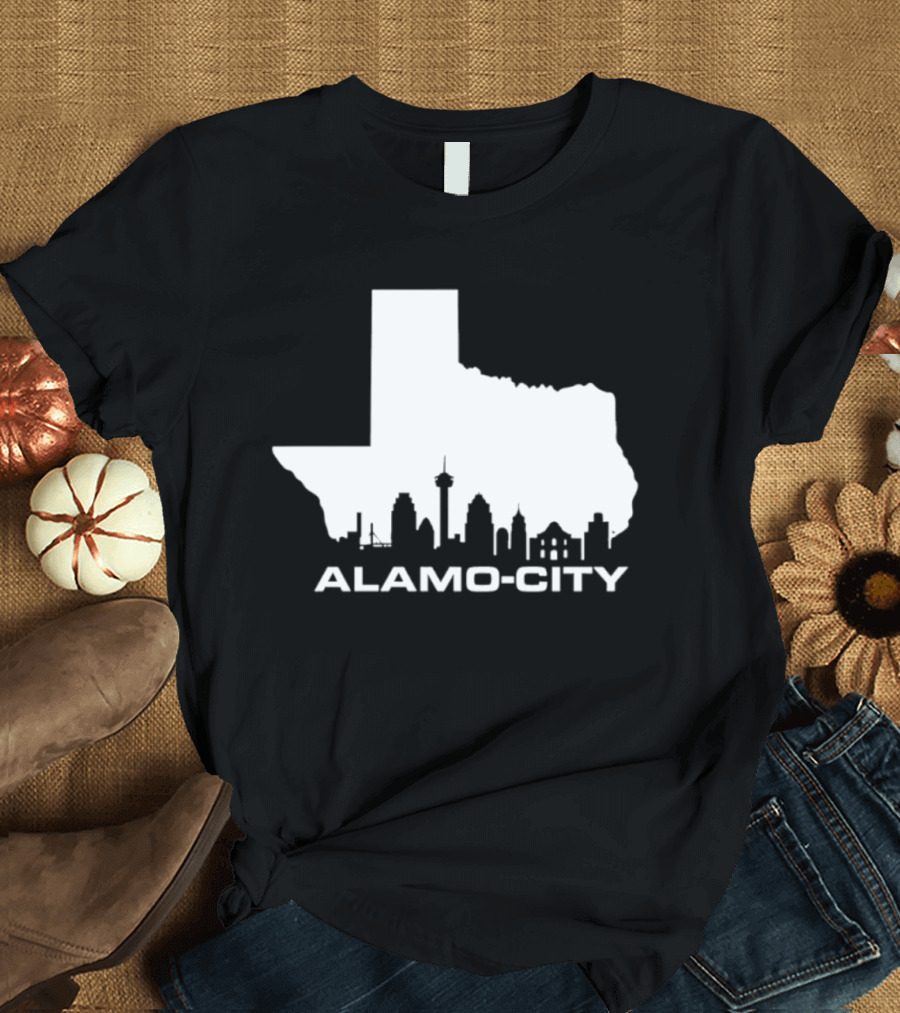 Alamo City San Antonio Skyline Texas Map T-Shirt