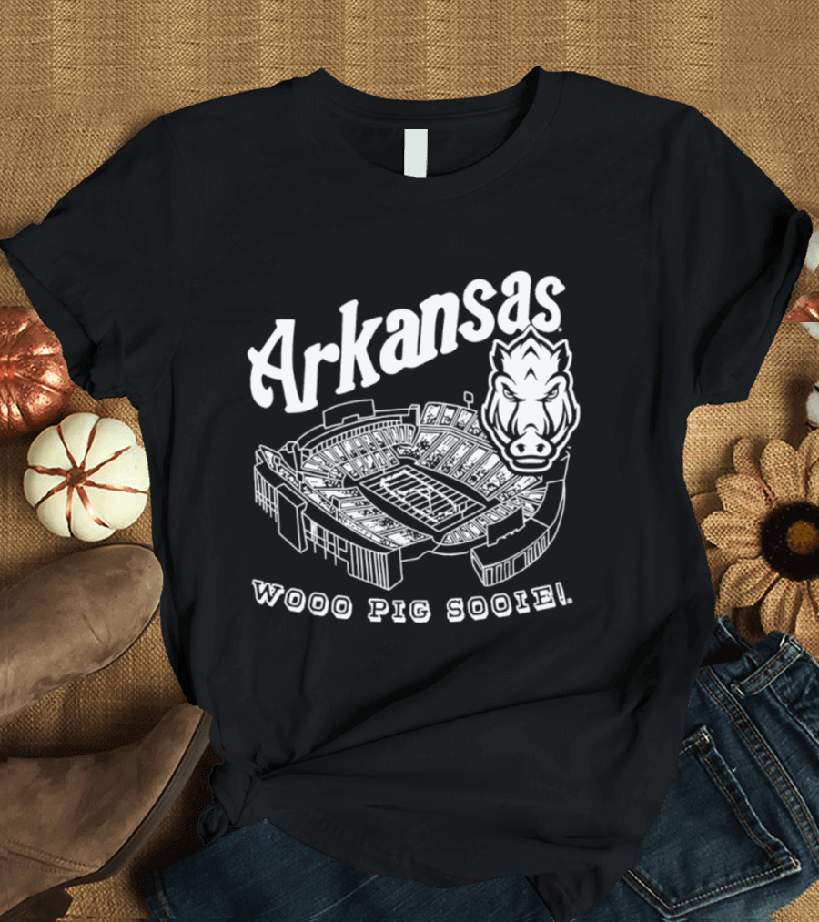 Arkansas Woo Pig Sooie Football Cardinal Stadium T-Shirt