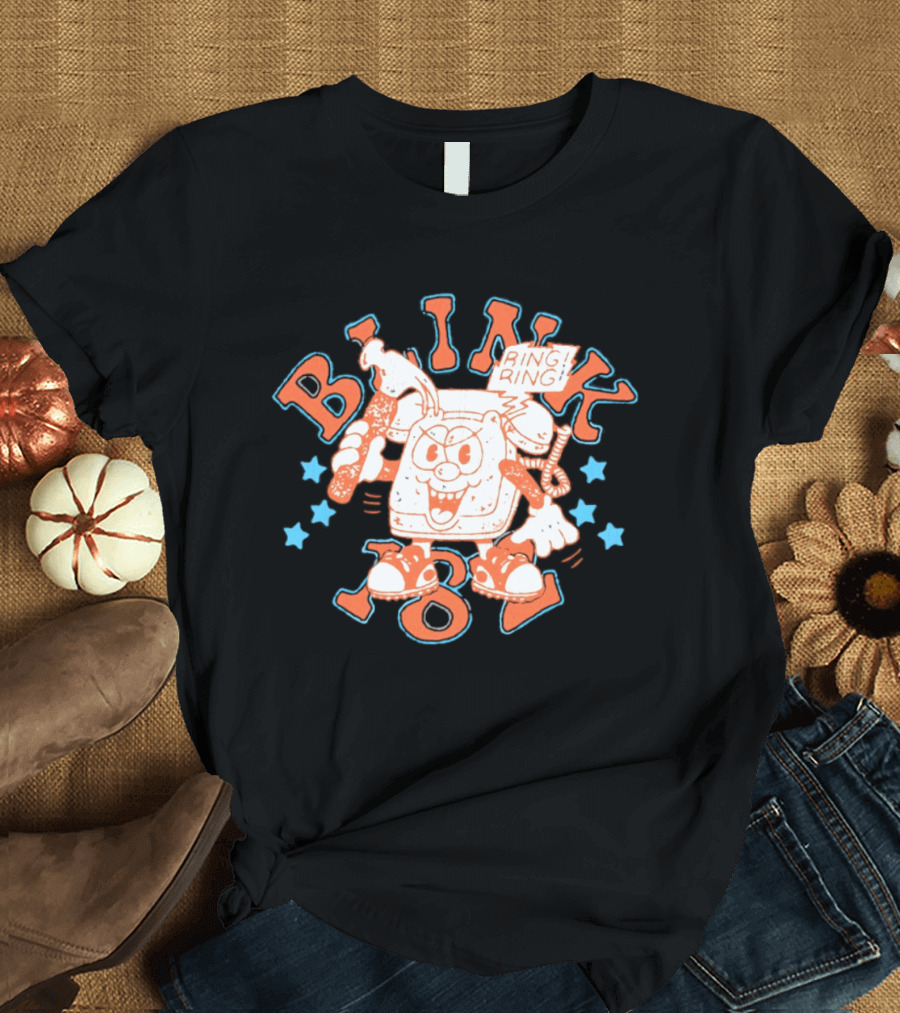 Blink 182 Ring Ring Cartoon Telephone Character With Stars T-Shirt