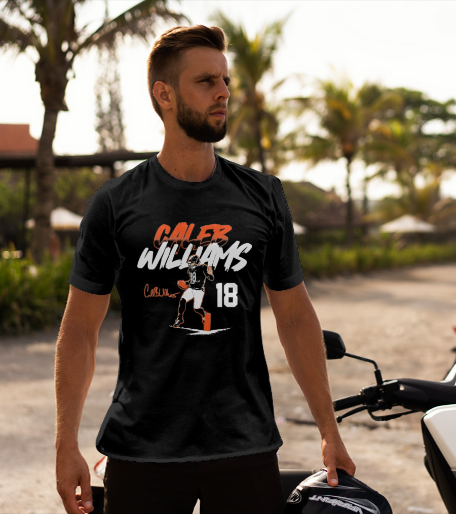Caleb Williams 18 Chicago Bears 2026 Quarterback Pose T-Shirt