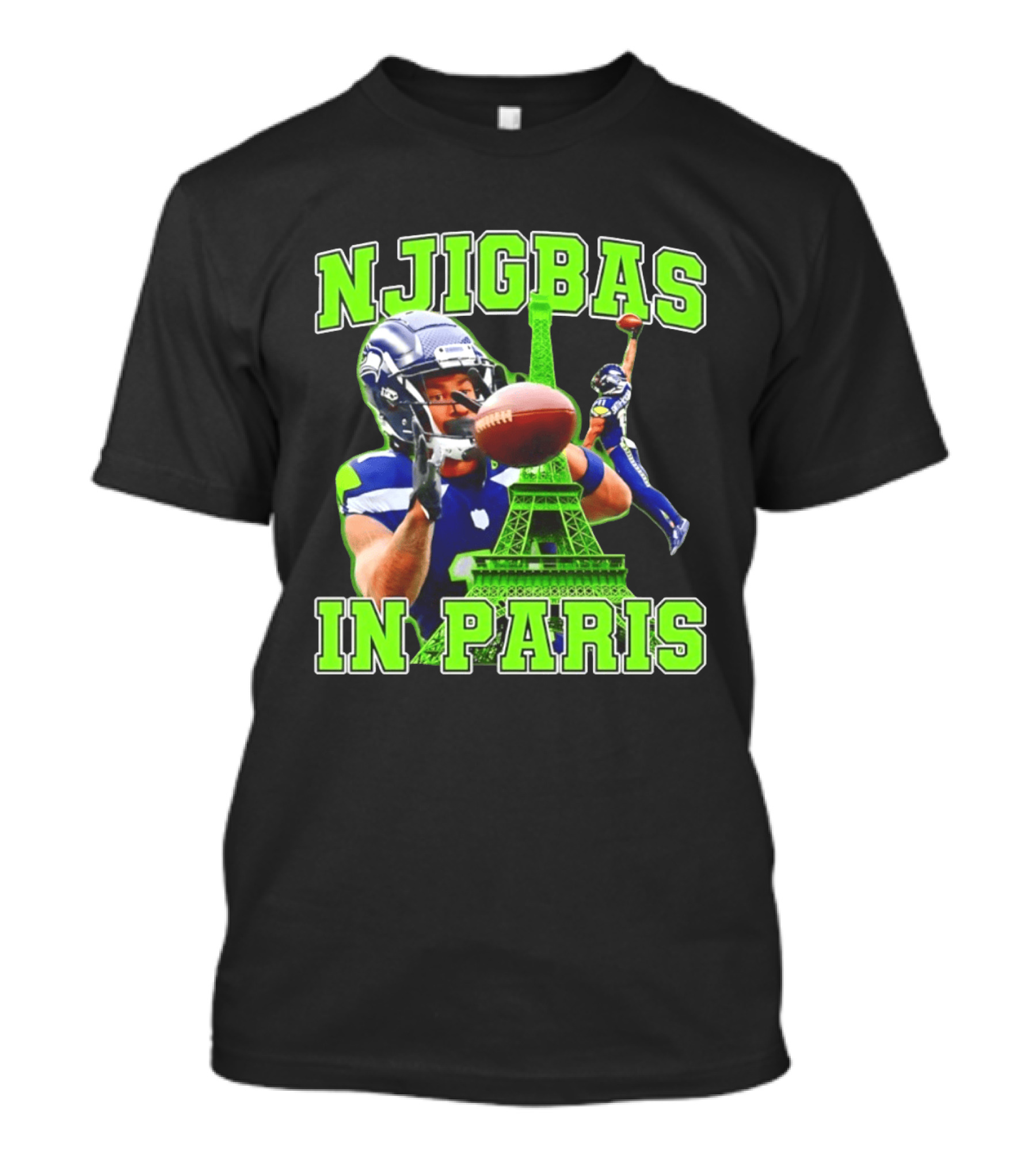 Seattle Seahawks Jaxon Smith Njigba Njigbas In Paris T-Shirt