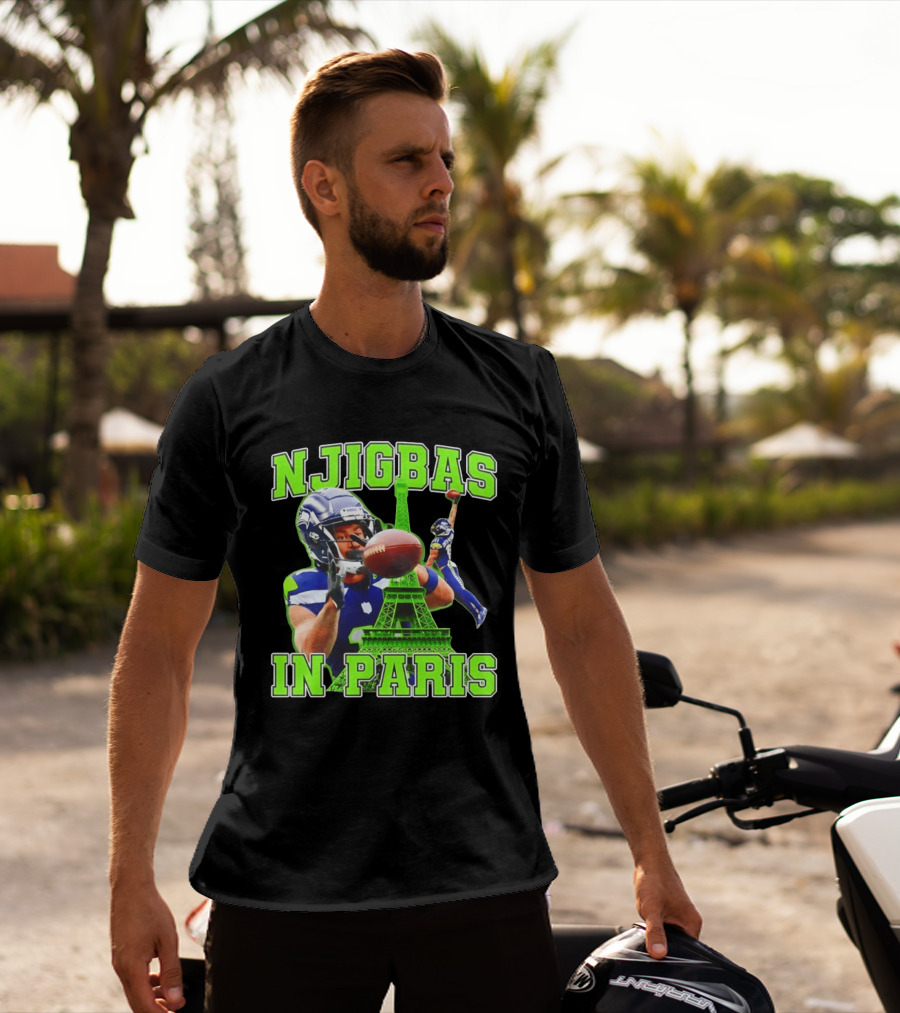 Seattle Seahawks Jaxon Smith Njigba Njigbas In Paris T-Shirt
