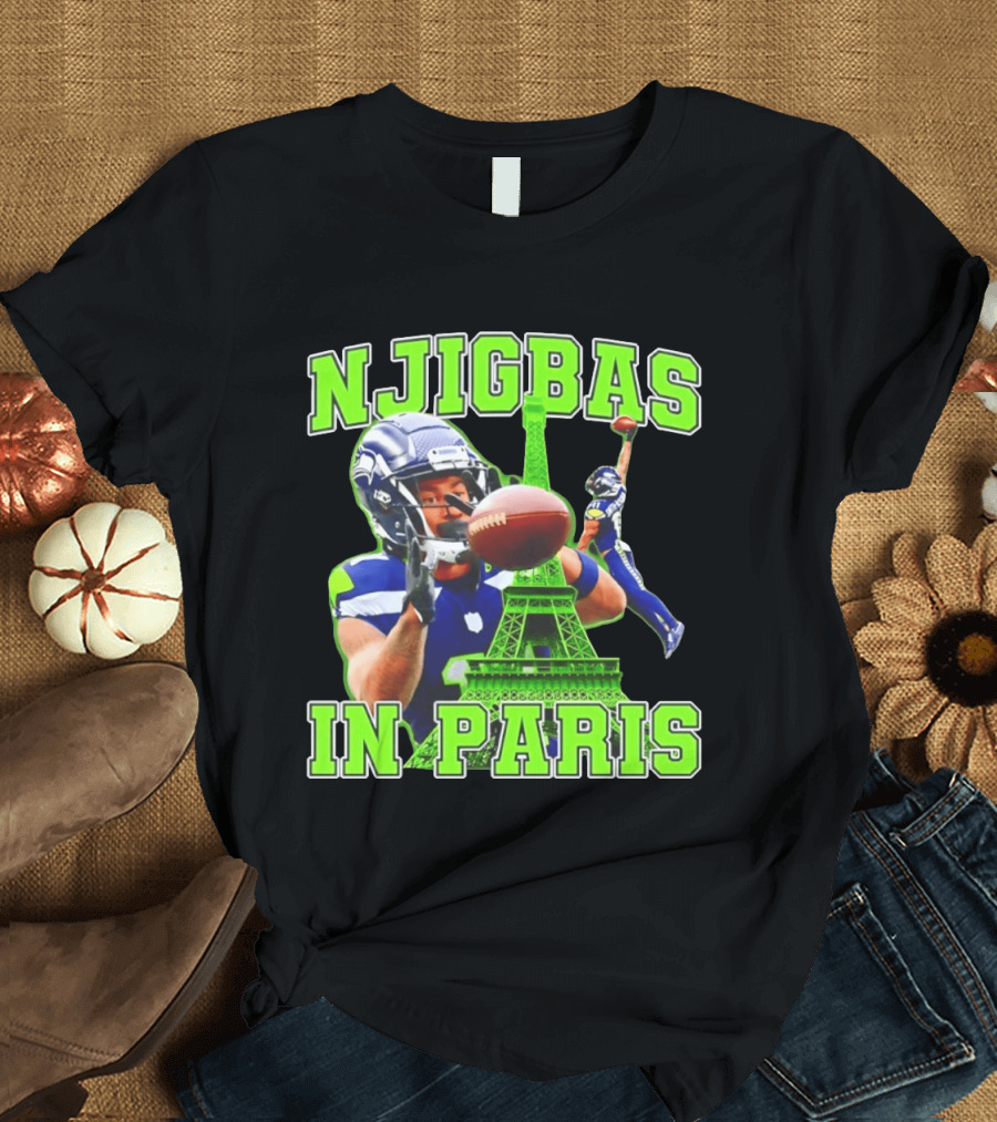 Seattle Seahawks Jaxon Smith Njigba Njigbas In Paris T-Shirt