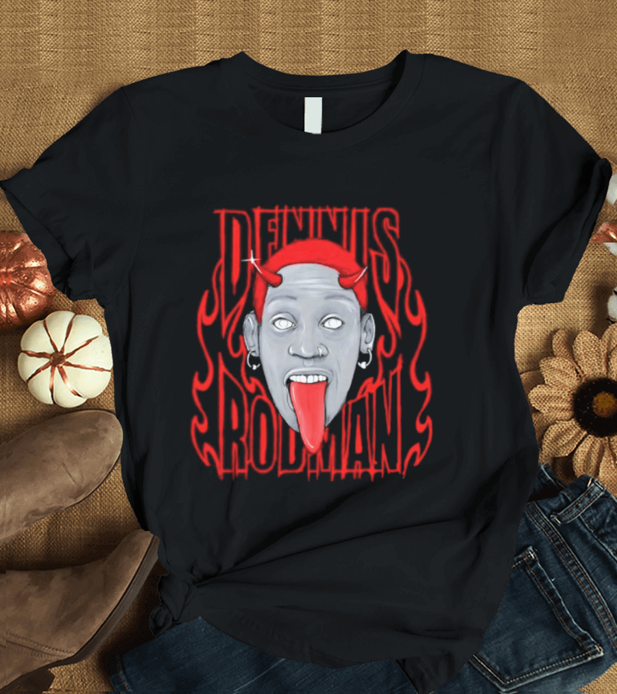 Dennis Rodman Devil Chicago Bulls NBA Head T-Shirt
