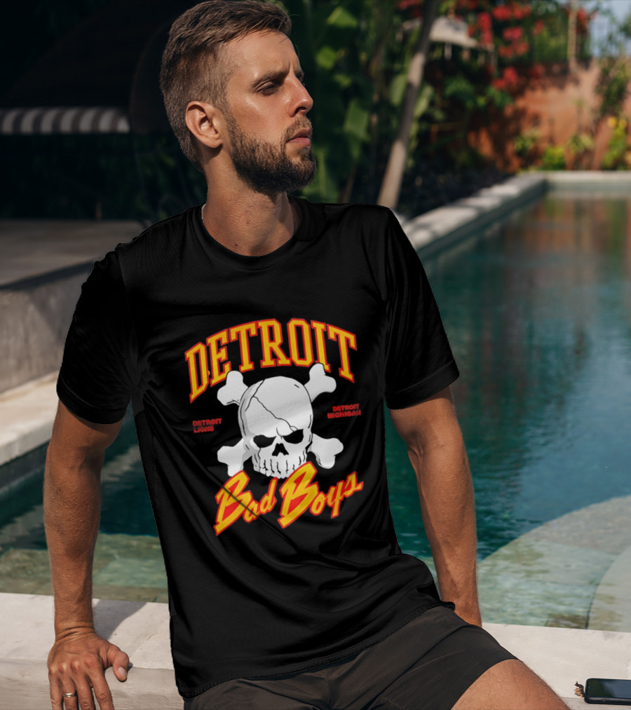 Detroit Lions Bad Boys Skull Detroit Michigan T-Shirt