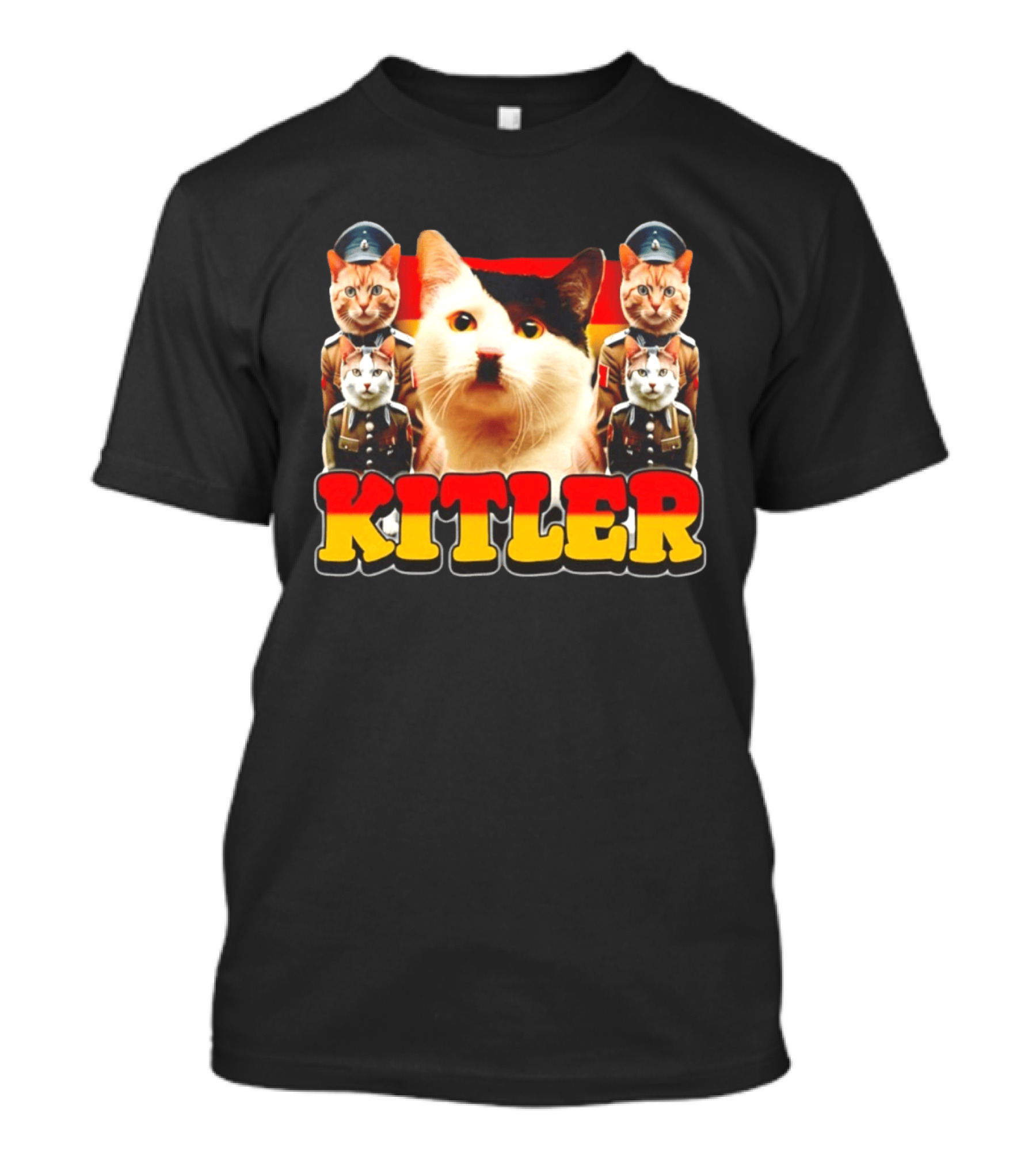 Kitler Meme Cat With German Flag And Cats In Uniforms T-Shirt