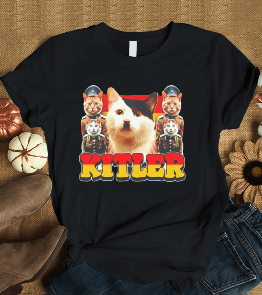 Kitler Meme Cat With German Flag And Cats In Uniforms T-Shirt