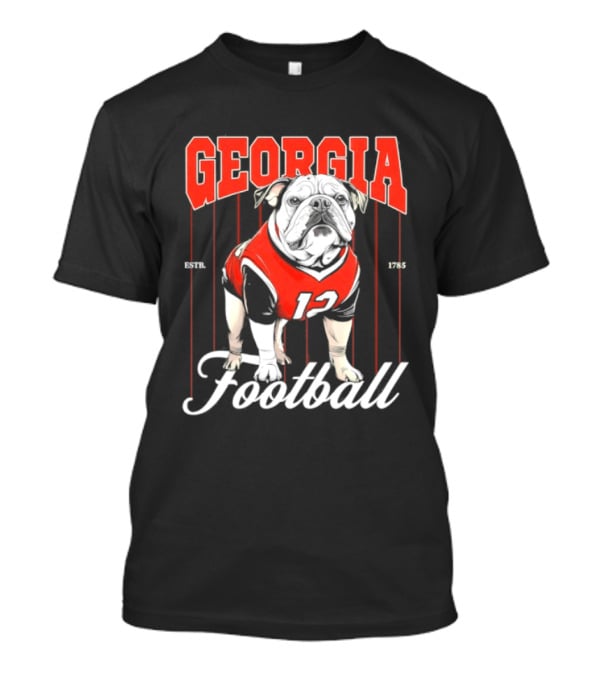 Georgia Bulldogs Football 1785 Bulldog Mascot Red Jersey T-Shirt