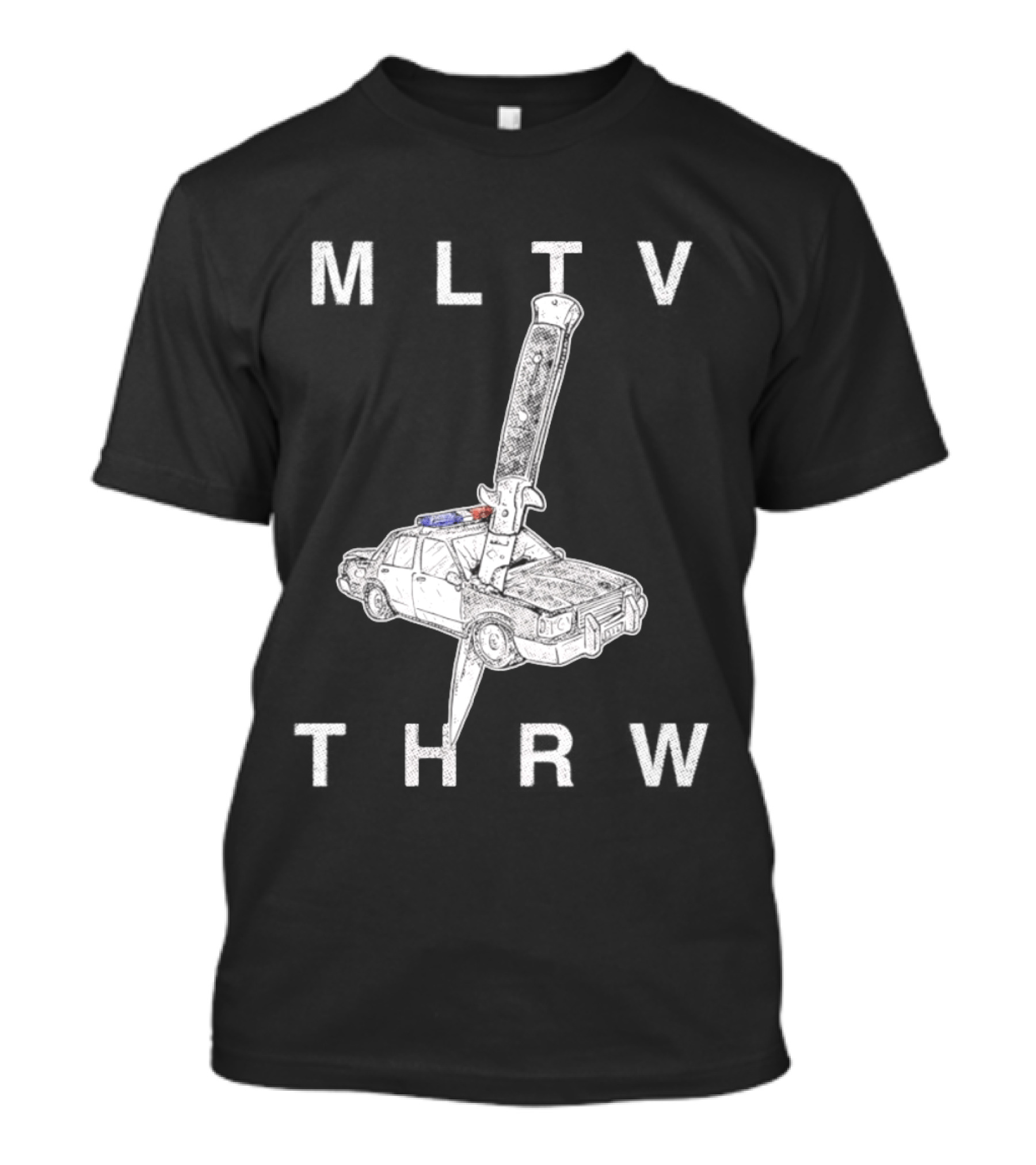 MLTV THRW Police Car Knife Punk T-Shirt