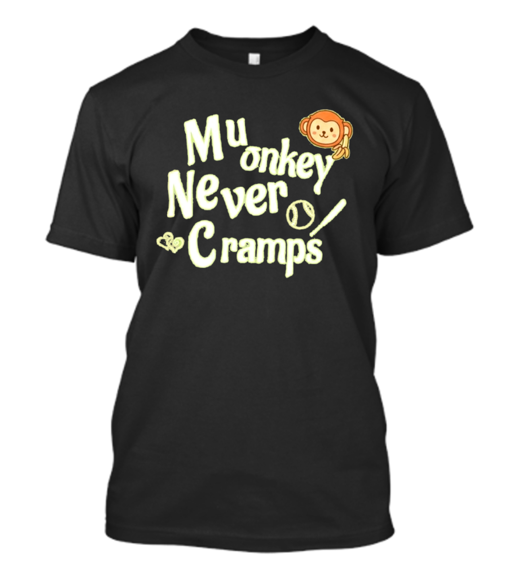 Mu Monkey Never Cramps Munenori Kawasaki Humor T-Shirt