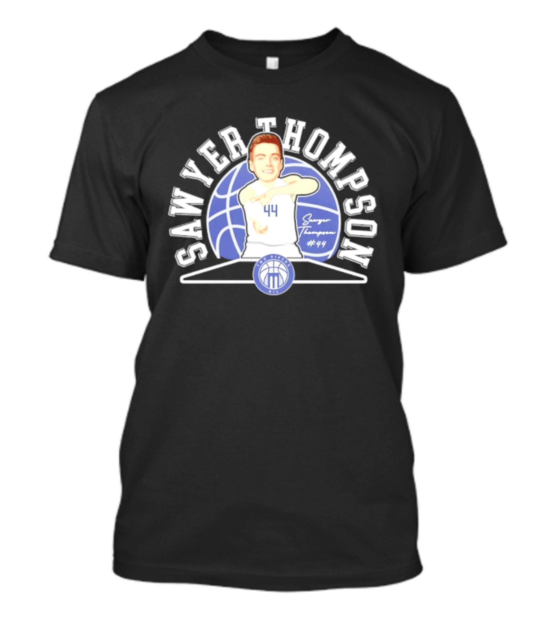 Sawyer Thompson 44 Marietta College Athletics Basketball Player Caricature T-Shirt