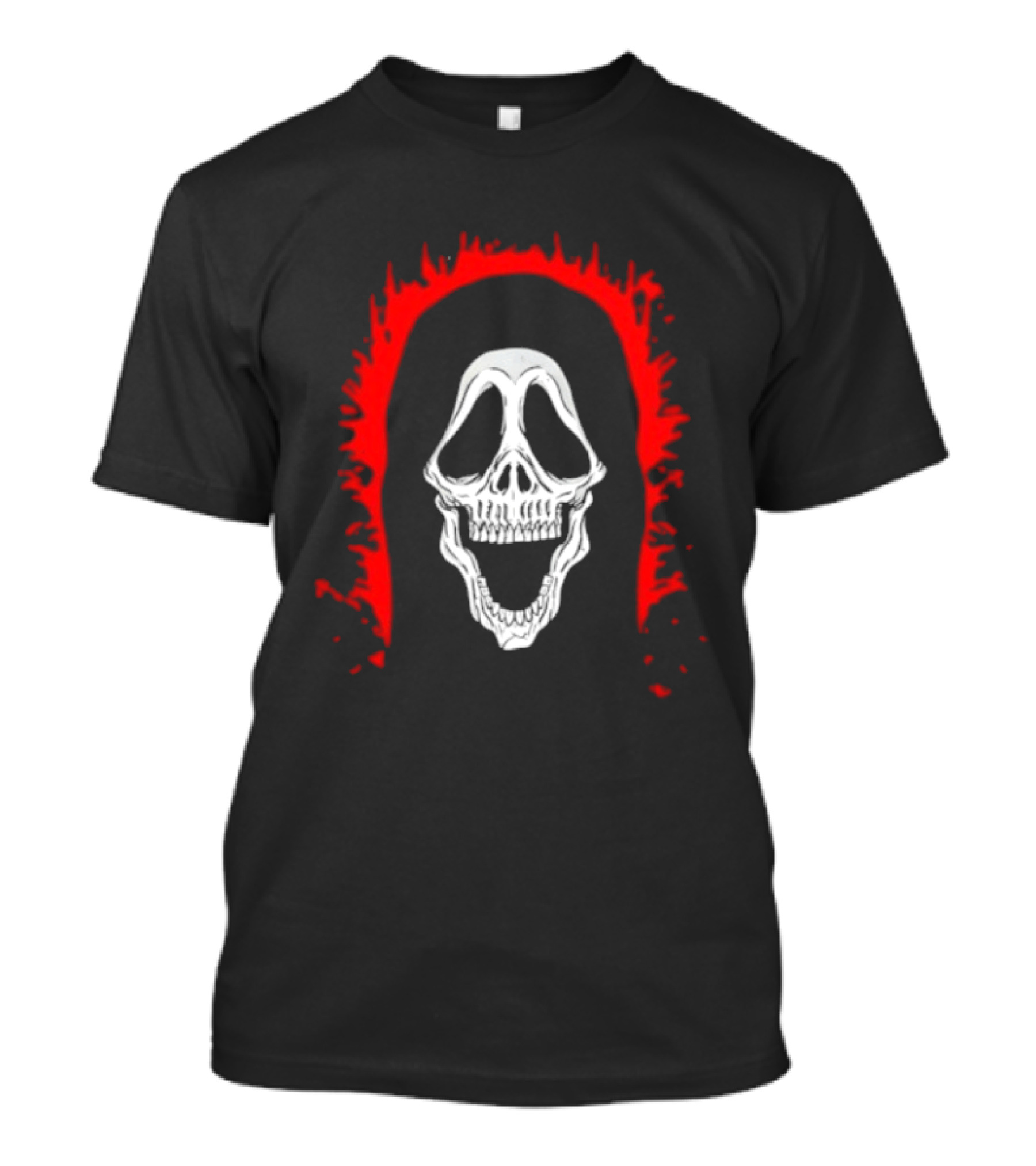Scream Ghostface Skull Horror Halloween Blood Dripping Mask T-Shirt