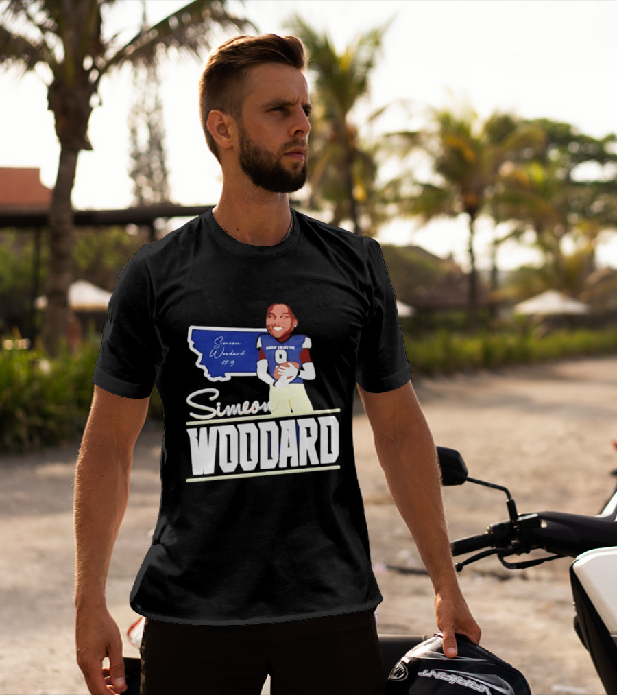 Simeon Woodard 9 Montana State Bobcats Football T-Shirt