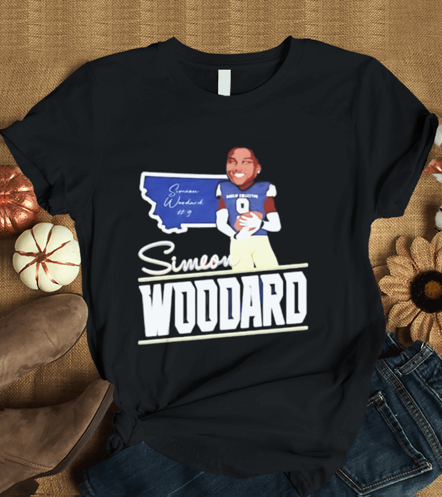 Simeon Woodard 9 Montana State Bobcats Football T-Shirt