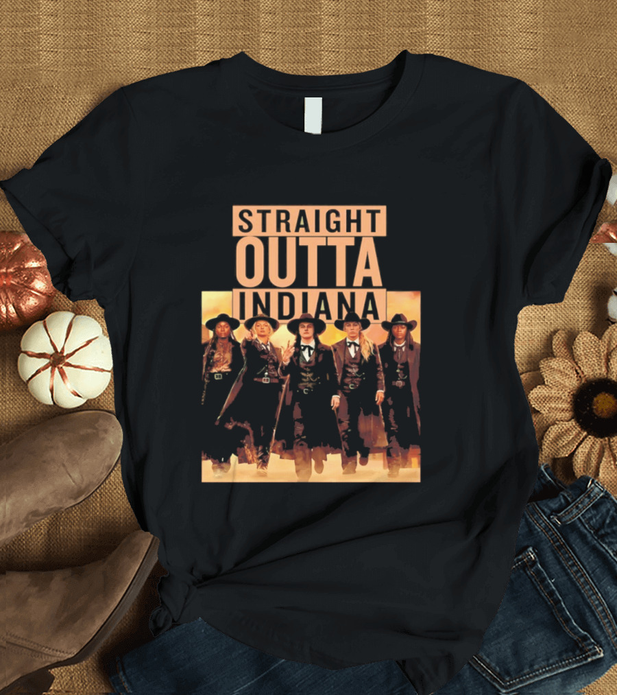 Straight Outta Indiana Fever Women's Basketball Feverstone Western T-Shirt