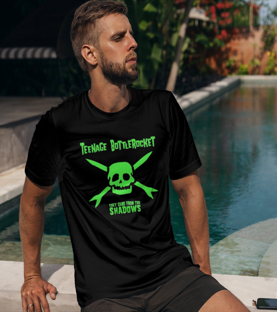 Teenage Bottlerocket Neon Skull Crossbones They Came From The Shadows T-Shirt