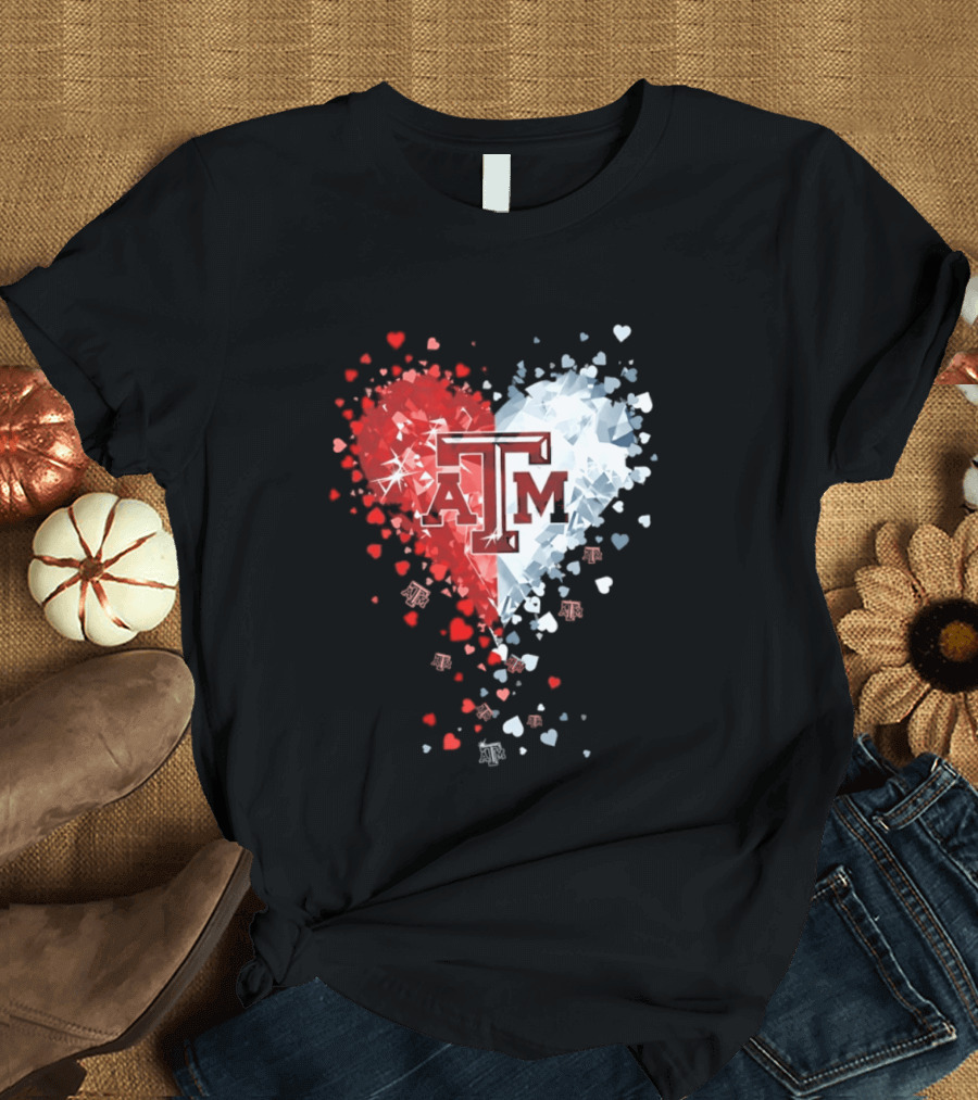 Texas A&M Aggies Heart Diamond 2026 NCAA College Station T-Shirt