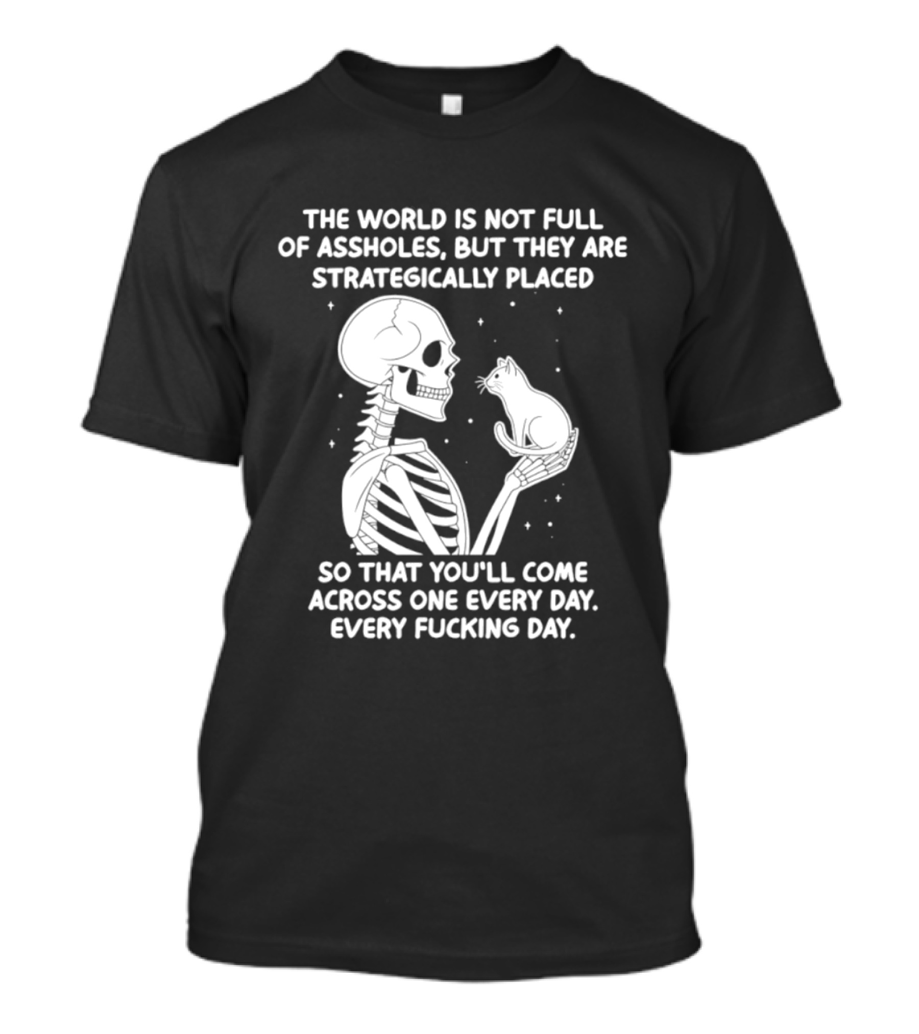The World Is Not Full Of Assholes Skeleton Holding Rat So That You'll Come Across One Every Day T-Shirt