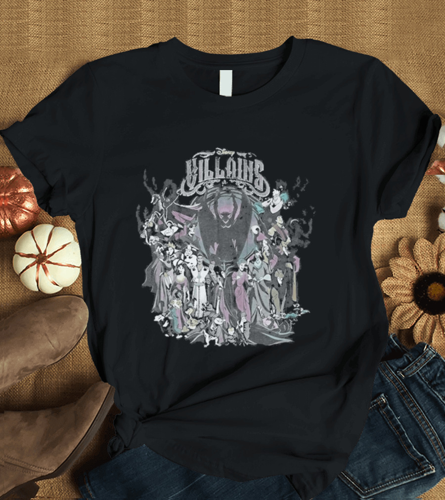 Tokyo Disney Resort Villains Evil Queen Ursula Maleficent Jafar Captain Hook Hades Dr. Facilier Scar T-Shirt