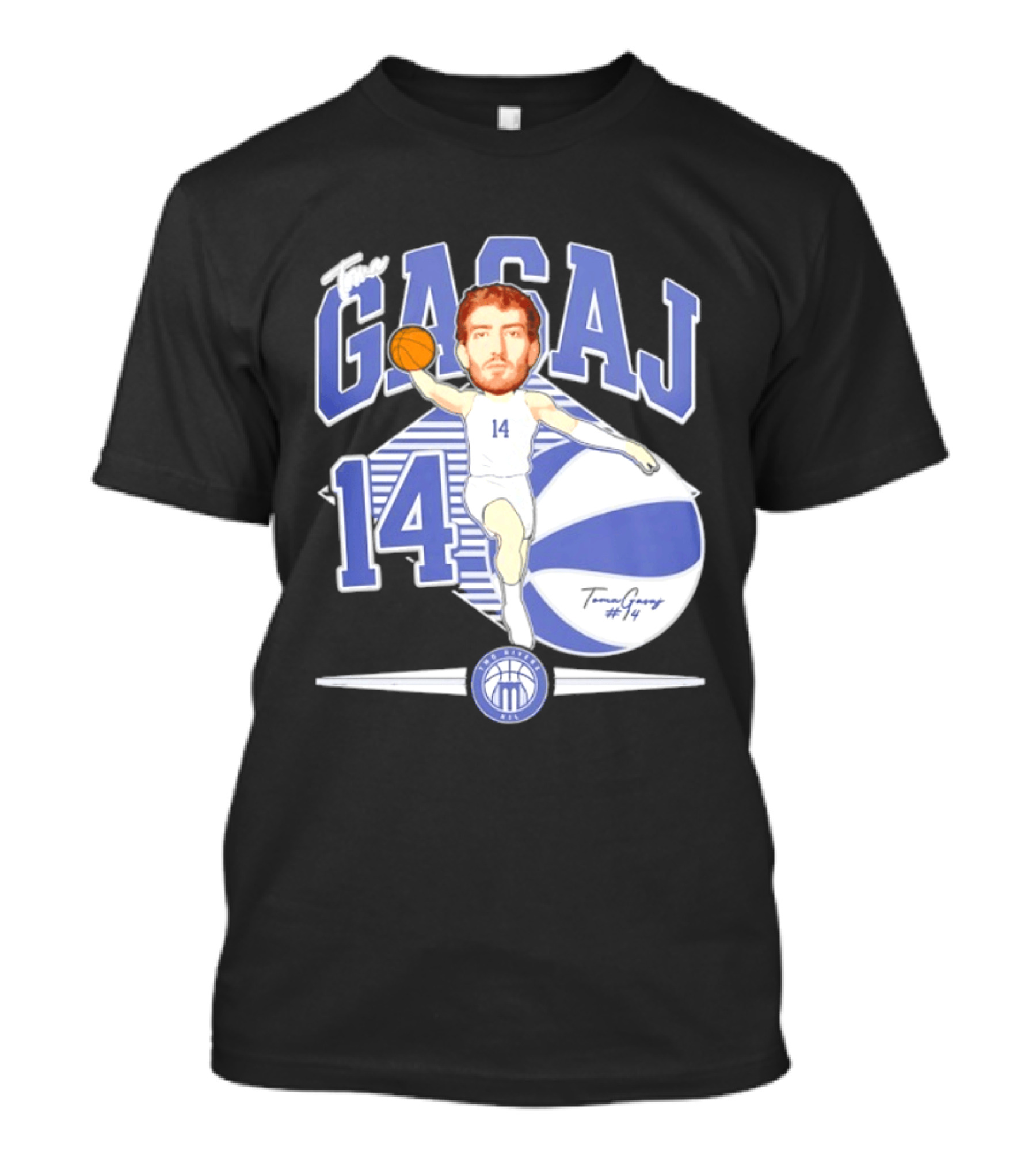 The Gasaj 14 Marietta College Athletics Basketball Caricature T-Shirt