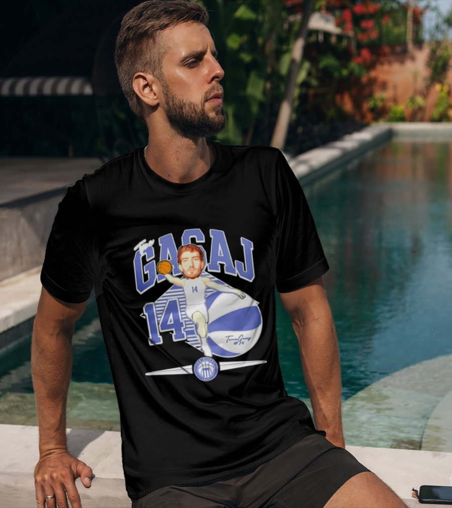 The Gasaj 14 Marietta College Athletics Basketball Caricature T-Shirt