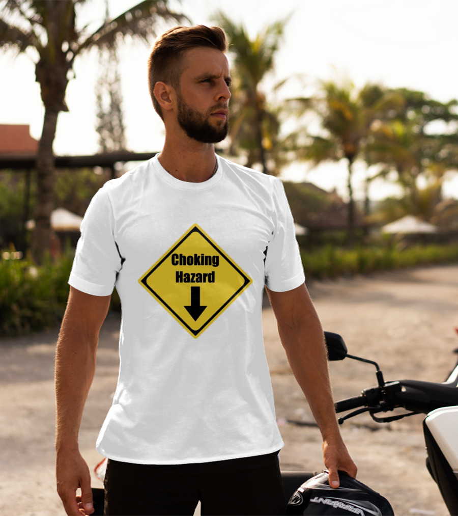 Choking Hazard Warning Sign Down Arrow T-Shirt
